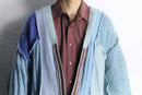 "Re:make" blue gradation mohair mix loose cardigan