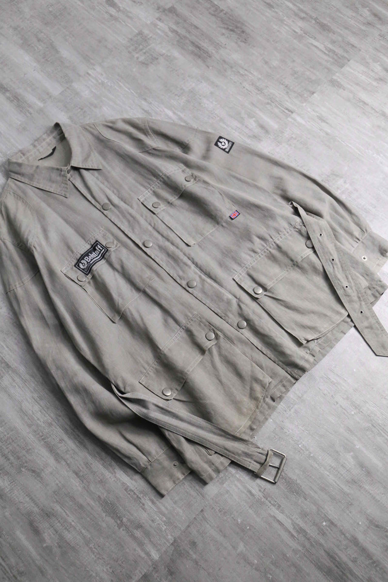 "Belstaff" light gray color linen field jacket