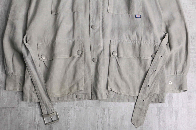 "Belstaff" light gray color linen field jacket