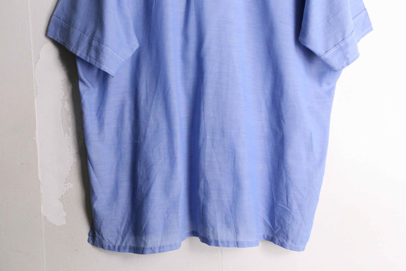 70's  4pockets light blue h/s shirt