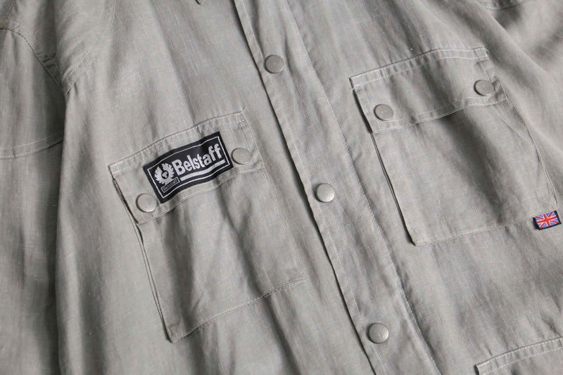 "Belstaff" light gray color linen field jacket