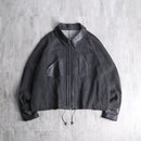 "Re:make" leather switch design denim blouson