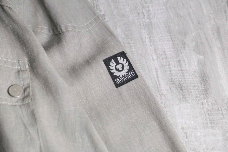 "Belstaff" light gray color linen field jacket