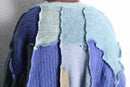 "Re:make" blue gradation mohair mix loose cardigan