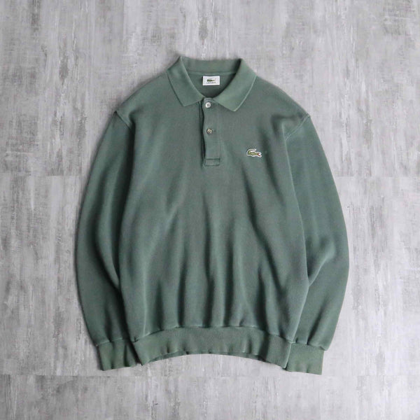 "LACOSTE" khaki half button up knit