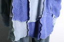 "Re:make" blue gradation mohair mix loose cardigan