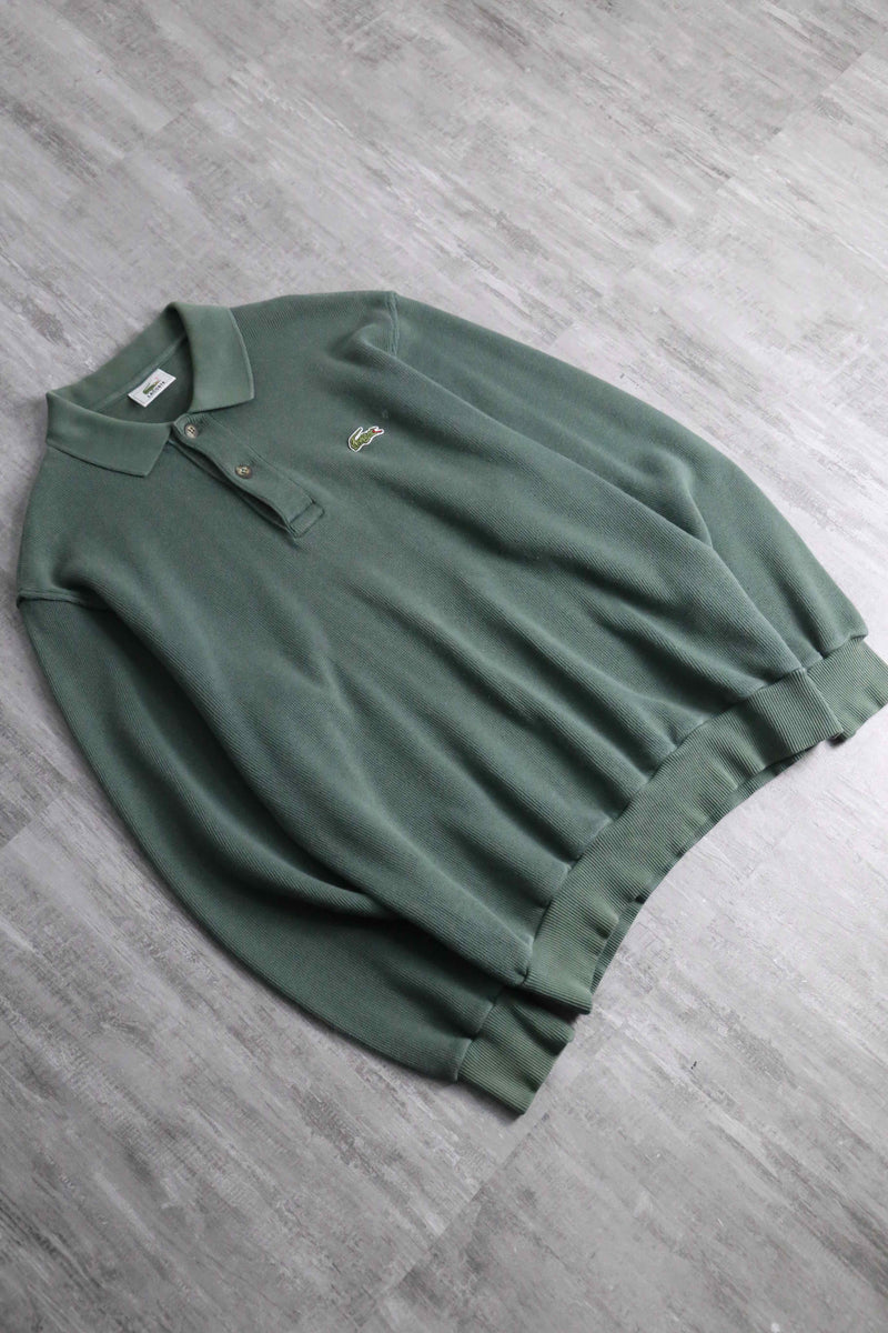 "LACOSTE" khaki half button up knit