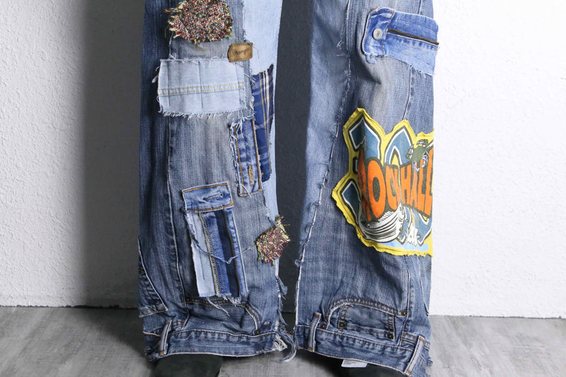 "Re:make"patchworkwide denim