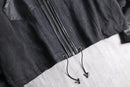 "Re:make" leather switch design denim blouson