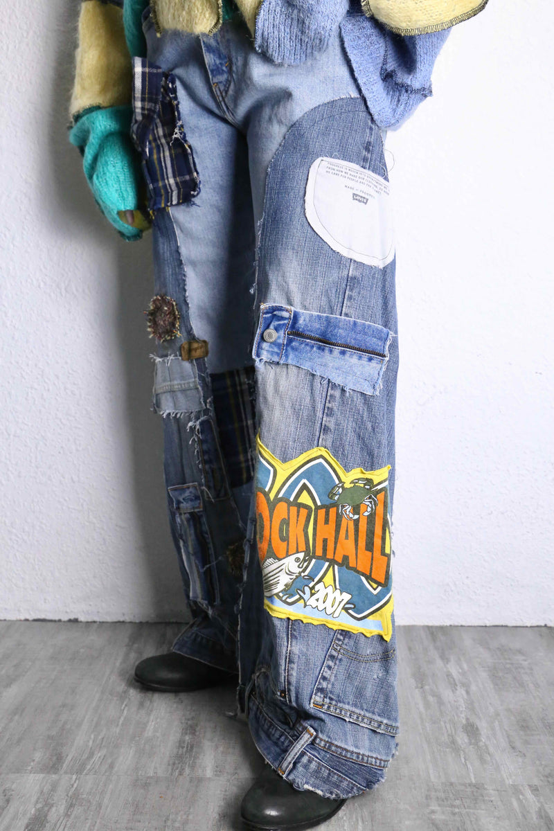 "Re:make"patchworkwide denim