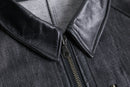 "Re:make" leather switch design denim blouson