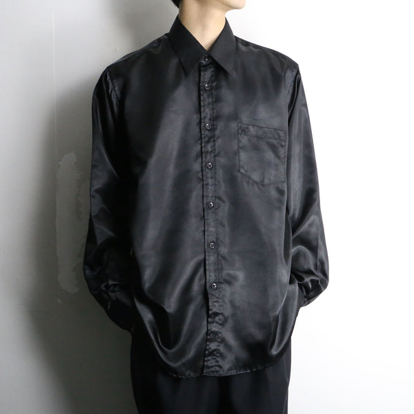 “STACY ADAMS” gloss black L/S shirt