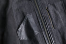 "Re:make" leather switch design denim blouson