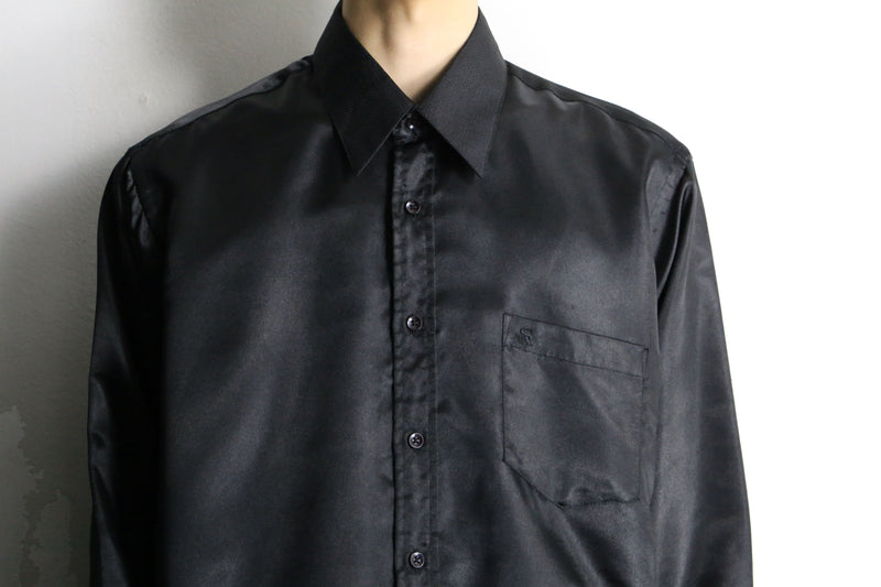 “STACY ADAMS” gloss black L/S shirt