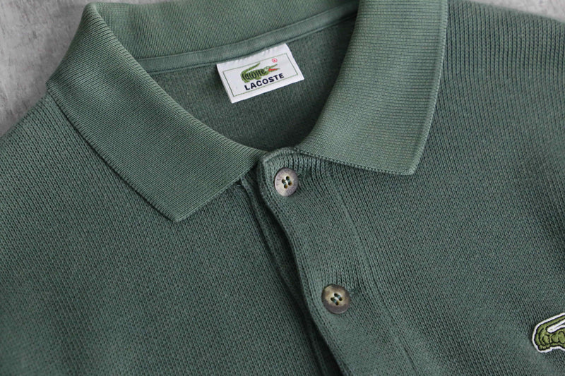 "LACOSTE" khaki half button up knit