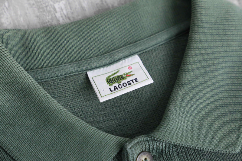 "LACOSTE" khaki half button up knit