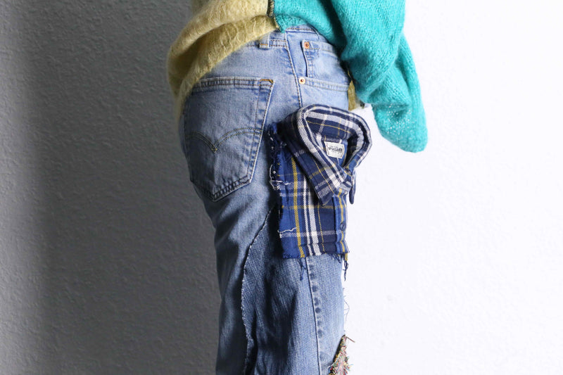 "Re:make"patchworkwide denim
