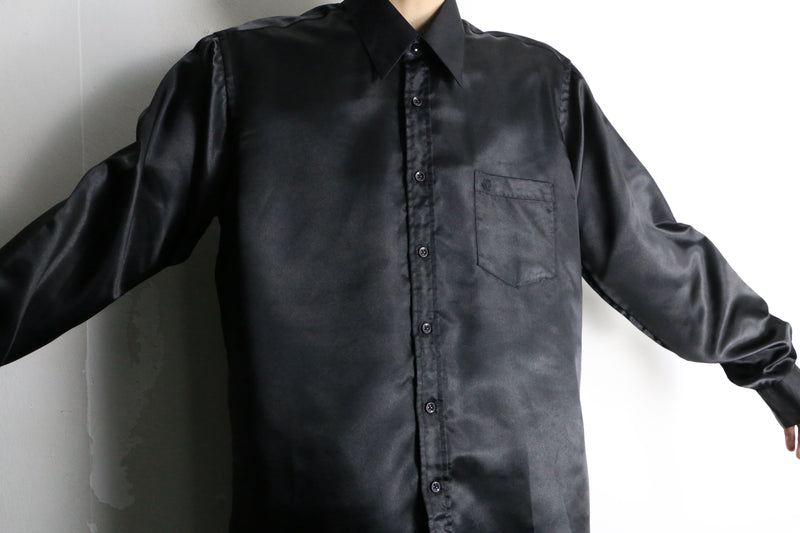 “STACY ADAMS” gloss black L/S shirt