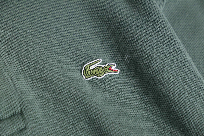 "LACOSTE" khaki half button up knit