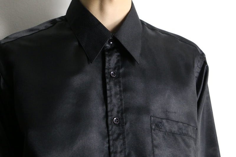 “STACY ADAMS” gloss black L/S shirt