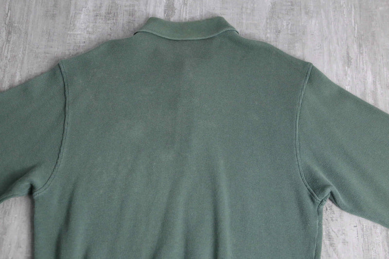 "LACOSTE" khaki half button up knit