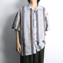 “STACY ADAMS” botanical stripe design S/S shirt