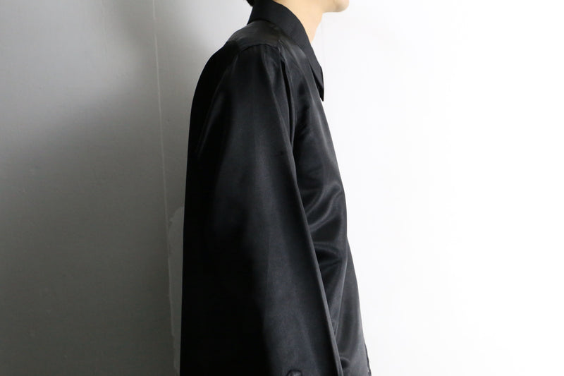 “STACY ADAMS” gloss black L/S shirt