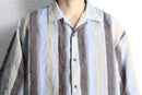 “STACY ADAMS” botanical stripe design S/S shirt