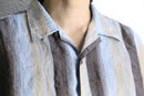 “STACY ADAMS” botanical stripe design S/S shirt