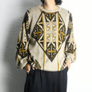 geometric jacquard oversized knit