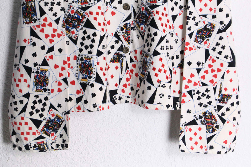 trump pattern cotton shirt jacket