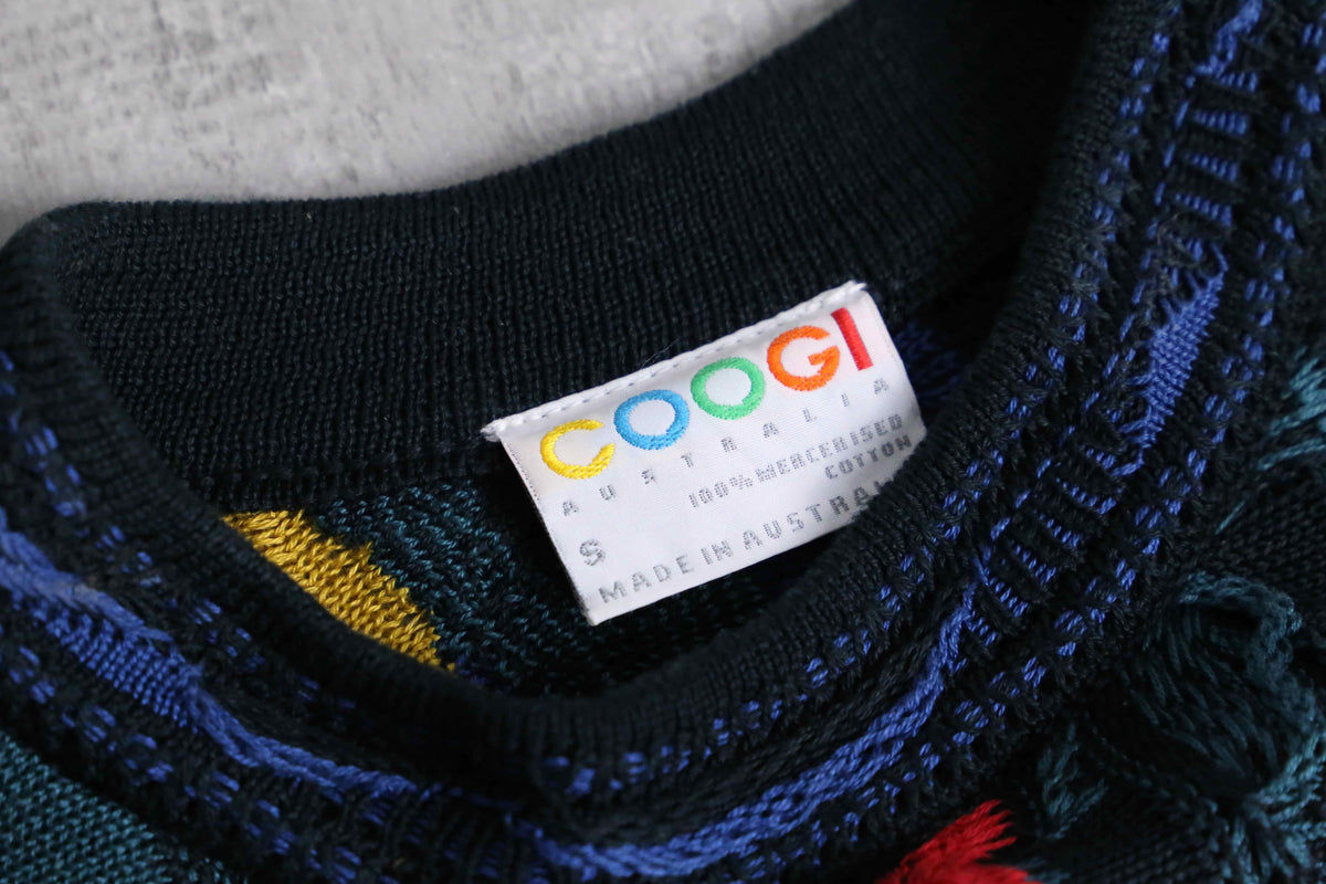 【1点物】 90s COOGI 3Dニット オーストラリア製 ストリート L 90's Coogi Mercerized Cotton 3D Pattern Sweater In Multi