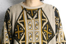 geometric jacquard oversized knit