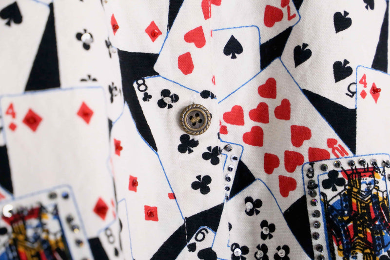 trump pattern cotton shirt jacket