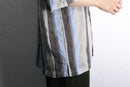 “STACY ADAMS” botanical stripe design S/S shirt