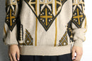 geometric jacquard oversized knit