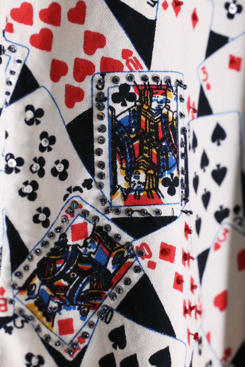 trump pattern cotton shirt jacket