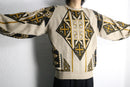 geometric jacquard oversized knit