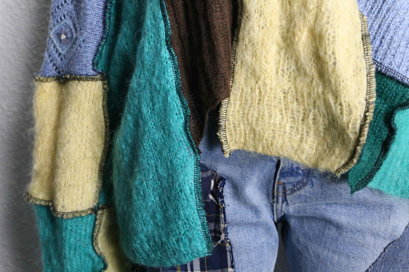 "Re:make" random docking wide sleeve knit