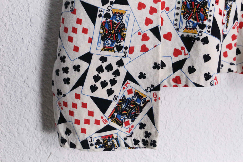 trump pattern cotton shirt jacket