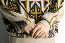 geometric jacquard oversized knit