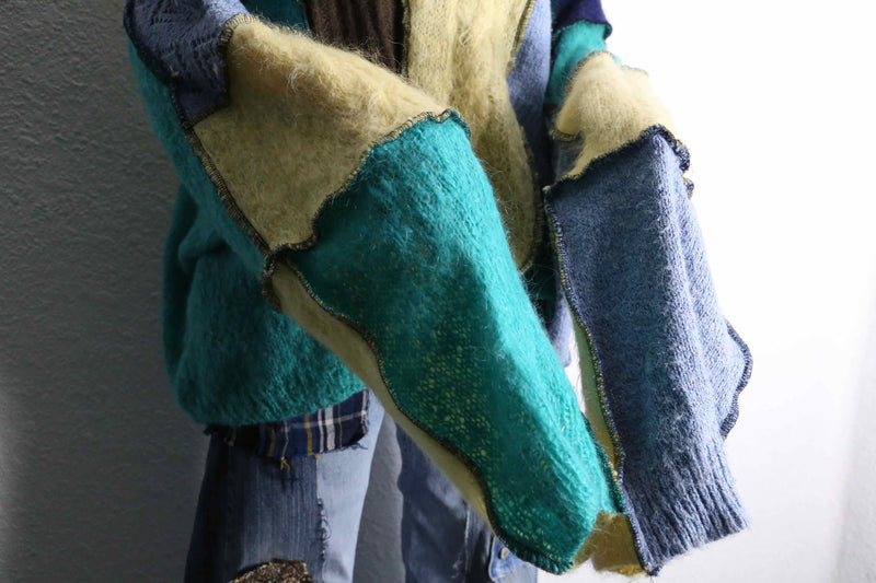 "Re:make" random docking wide sleeve knit