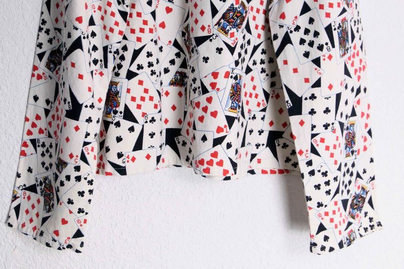 trump pattern cotton shirt jacket