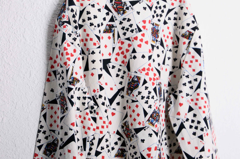 trump pattern cotton shirt jacket
