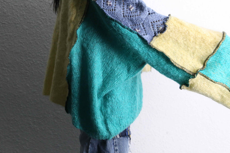 "Re:make" random docking wide sleeve knit