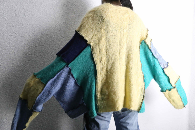 "Re:make" random docking wide sleeve knit