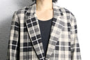 country check linen×rayon easy tailored jacket