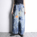 ・“Re:make” damage design wide straight denim