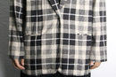 country check linen×rayon easy tailored jacket