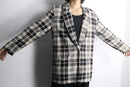 country check linen×rayon easy tailored jacket